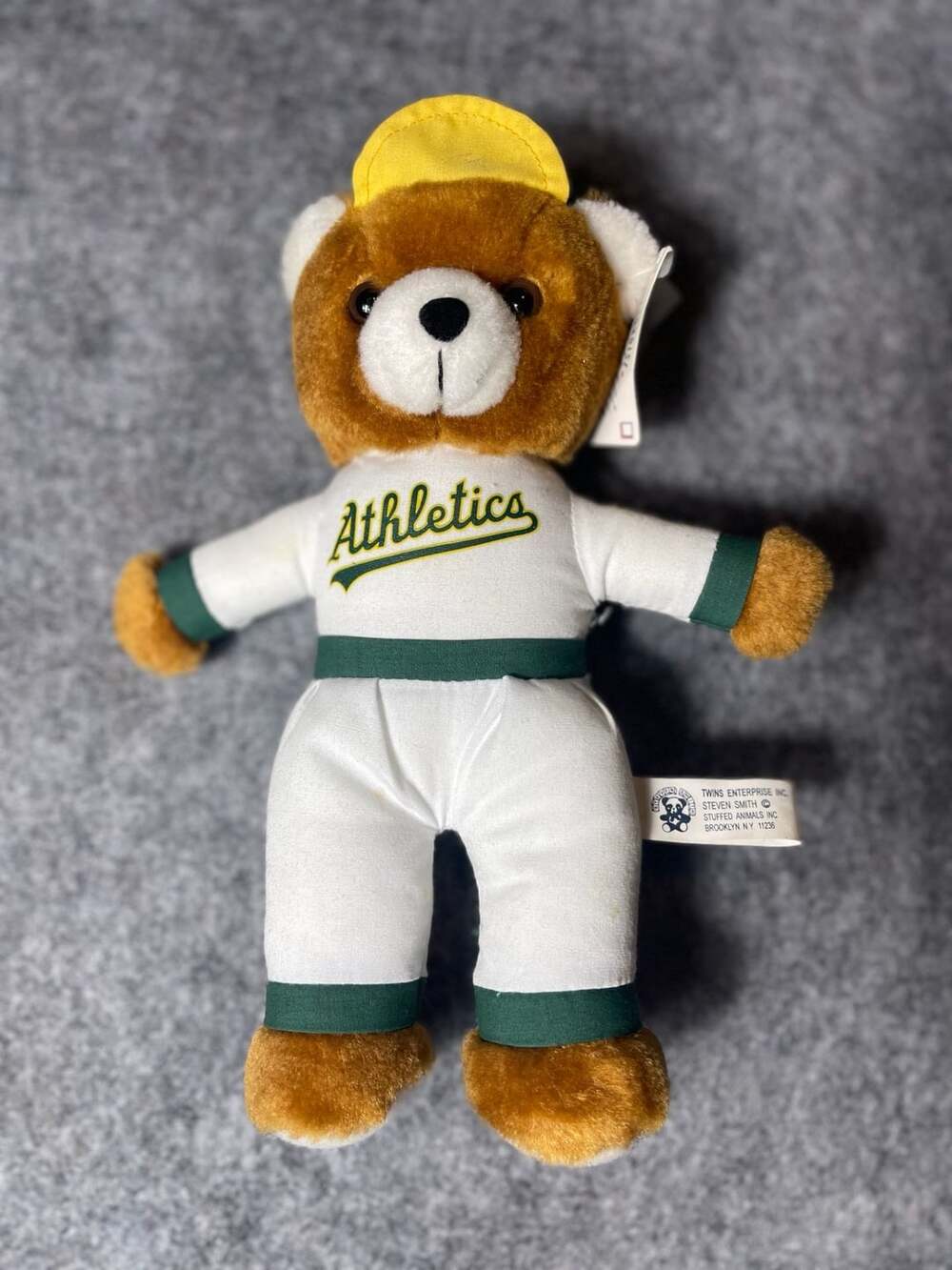 Vintage Oakland Athletics MLB Baseball Teddy Bear Steven Smith Stuffed Animal